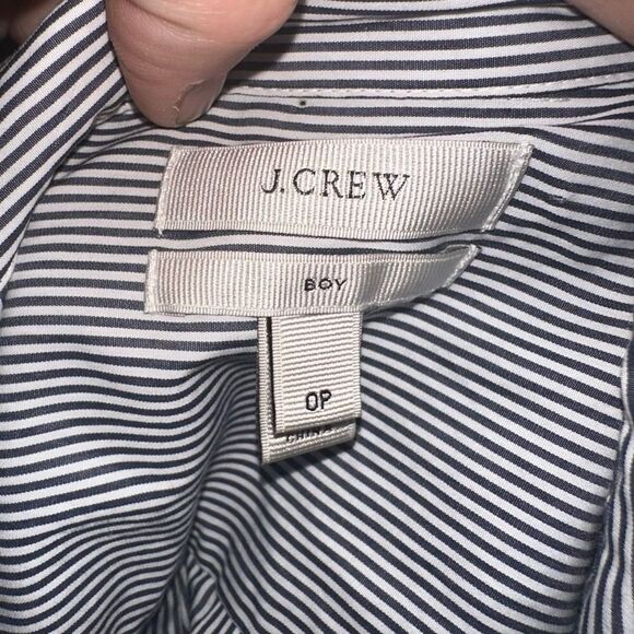 J Crew blue pinstripe preppy boy fit button down 0P top - Picture 3 of 3